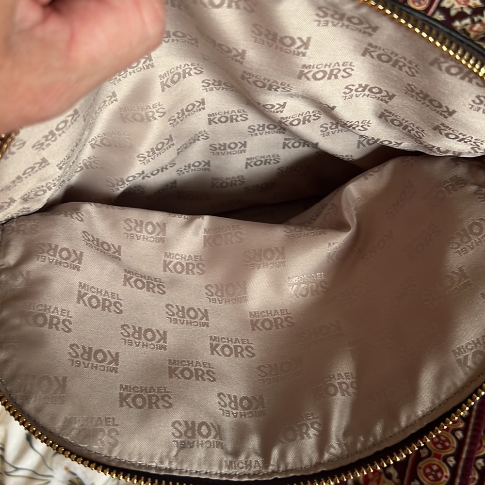 Michael Kors Embossed Python Brown Suede Shoulder… - image 5